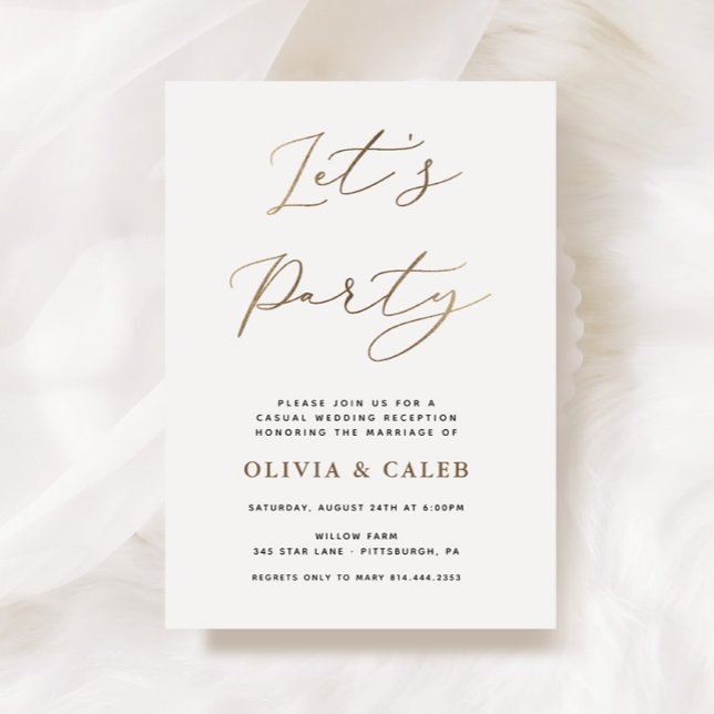 Let's Party Elopement Wedding Reception invitation (Creator Uploaded)