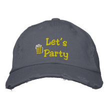 Let's Party Embroidered Hat