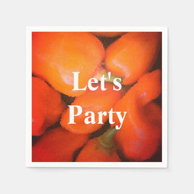 Let's Party Fun Summer Picnic Orange Chilli Pepper Napkin (Front)