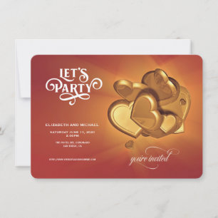 Let's Party Gold Hearts Save The Date (Version 5)