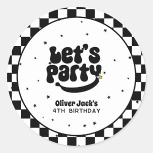 Let's Party Happy Dude Birthday Classic Round Sticker