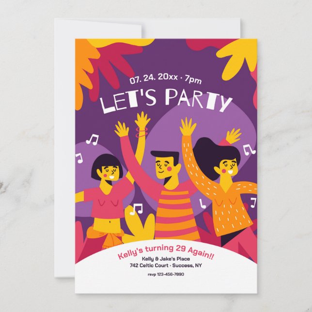 Let's Party Invitation (Front)
