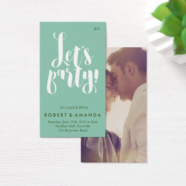 Let's Party Jack and Jill Ticket, Aqua (Desk)