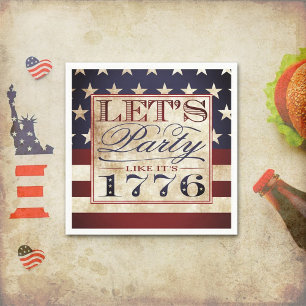 Let's Party Like It's 1776 Vintage 4th Of July Napkin