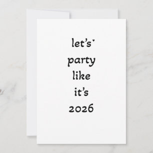 Let's party like it's 2026 - minimalistic card