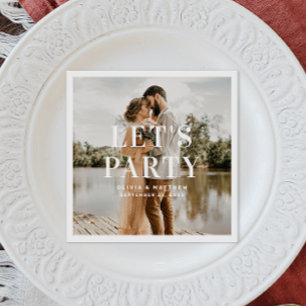 Lets party. Modern minimalist typography wedding Napkin
