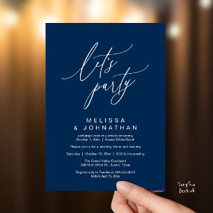 Let's Party, Modern Romantic Wedding Reception Invitation