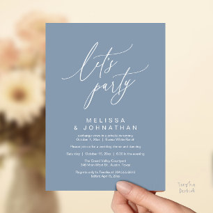 Let's Party, Modern Romantic Wedding Reception Invitation