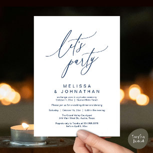 Let's Party, Modern Romantic Wedding Reception Invitation