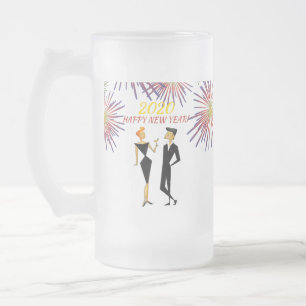 Let's Party! New Year 2020 Frosted Glass Beer Mug