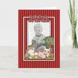 Let's Party On The Farm (Photo Card) Card