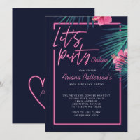 Let's Party Online Neon Pink Tropical Birthday