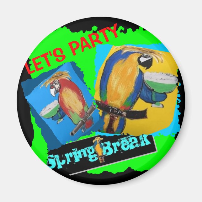 Let's Party - Parrots Magnet (Front)