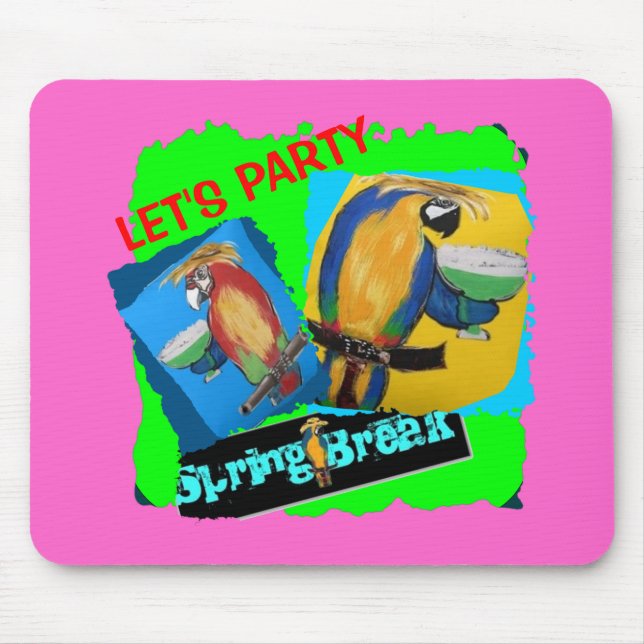 Let's Party - Parrots Mouse Mat (Front)