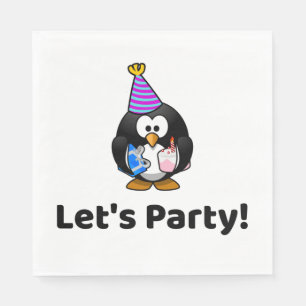 Let's Party! Penguin Funny Birthday Party Napkin