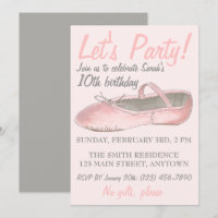 Let's Party! Pink Dance Ballerina Ballet Slipper