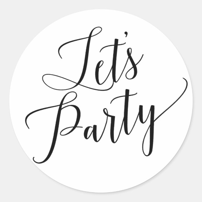 Let's Party Round Sticker Packaging Gift Tag Seal (Front)