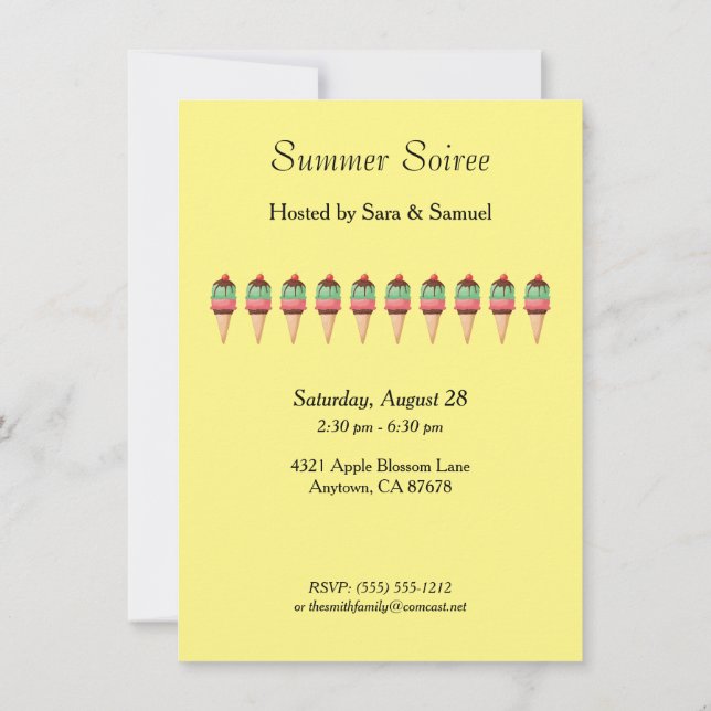Let's Party Summer Soiree Invitation (Back)