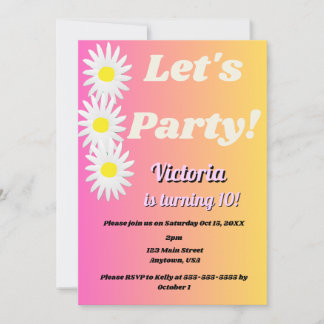 Let's Party Tween Invitation