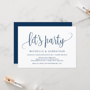 Let's Party, Wedding Elopement Celebration Invitat Invitation