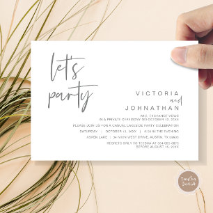 Let's Party, Wedding Elopement Party Invitation