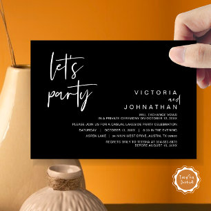 Let's Party, Wedding Elopement Party Invitation