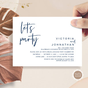Let's Party, Wedding Elopement Party Invitation