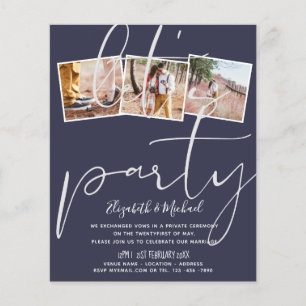 Let's Party Wedding Reception Announcement Eloped