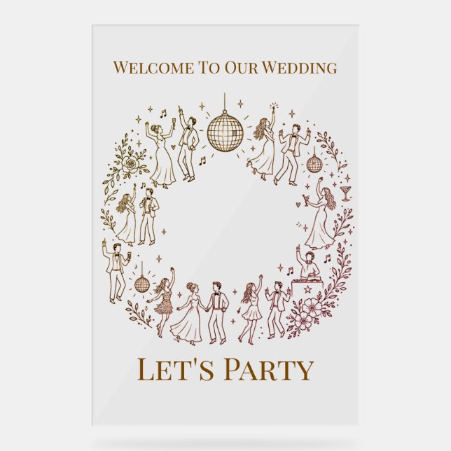 Let's Party Wedding Welcome Sign (Front)