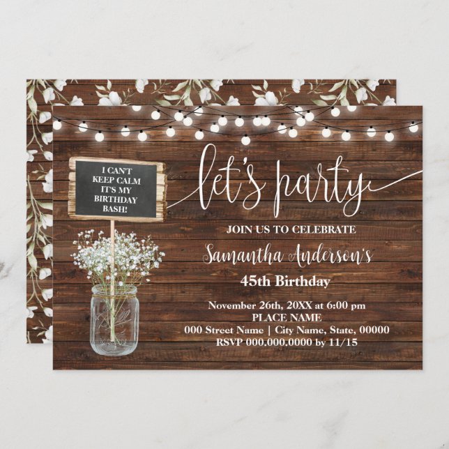 Let's Party Western Any Age Birthday Save The Date (Front/Back)