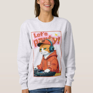 Lets Party With Orange Cat Sweatshirt