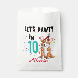 Let's Pawty Boy or Girl Birthday Party Custom  Favour Bags