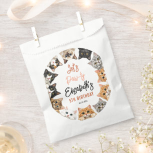 Let's Pawty Cat 5th Birthday Custom Birthday Kid Favour Bags