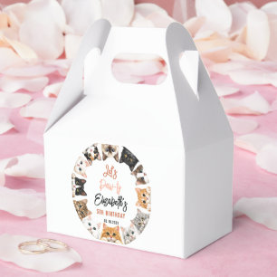 Let's Pawty Cat 5th Birthday Custom Birthday Kid Favour Box
