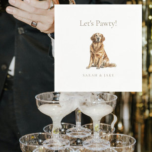 Let's Pawty! Custom Pet Wedding Cocktail Napkin