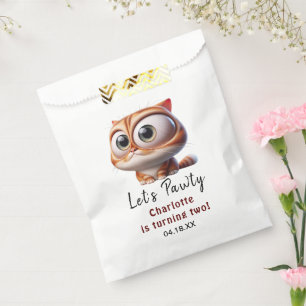 Let's Pawty! Cute Cat 2nd Birthday Party Favour Bags