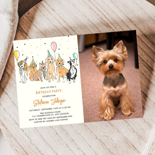 Lets Pawty Dog Puppy Birthday Party Invitation (Creator Uploaded)