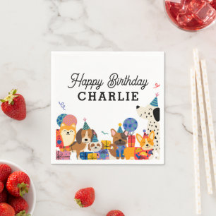 Lets Pawty Dog Puppy Birthday Party Napkin
