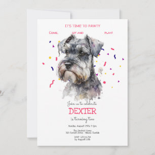 Let's pawty, dog's birthday party invitation
