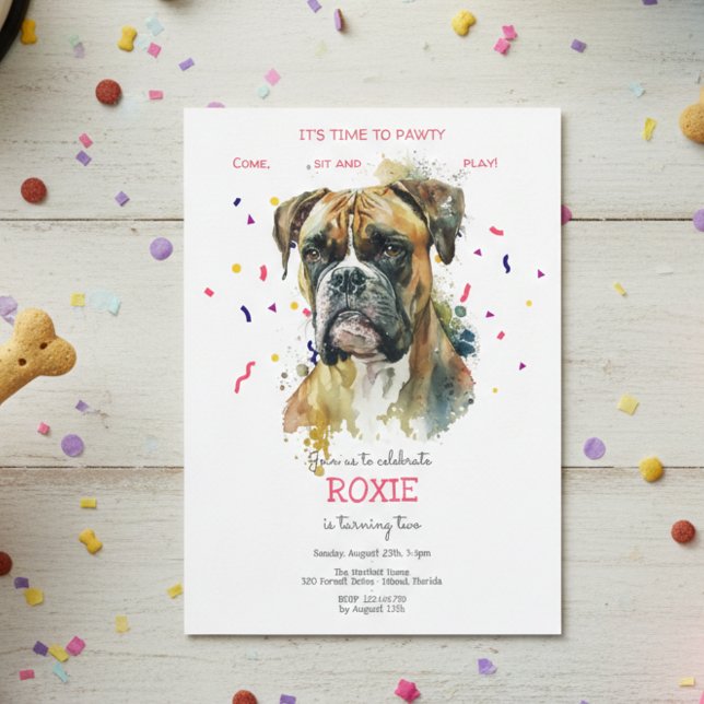 Let's pawty, dog's birthday party invitation (Creator Uploaded)
