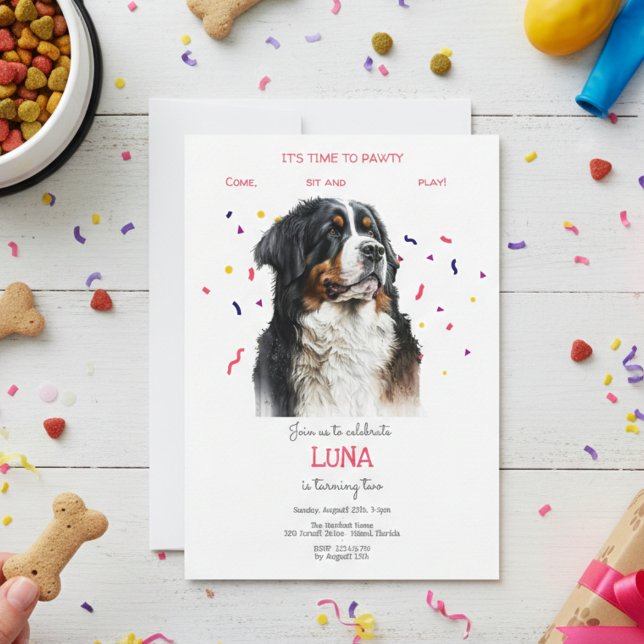 Let's pawty, dog's birthday party invitation (Creator Uploaded)