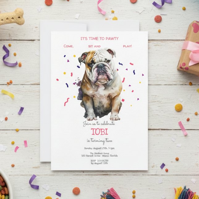 Let's pawty, dog's birthday party invitation (Creator Uploaded)