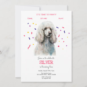 Let's pawty, dog's birthday party invitation