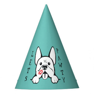 Let's Pawty French Bulldog Paper Party Hats