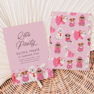 Let's Pawty Girls' Puppy Party Birthday Invitation