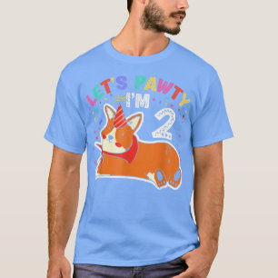 Lets Pawty Im 22nd Birthday Corgi Dog T-Shirt