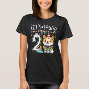 Let's Pawty I'm 2nd Birthday Merching Family 2 Yar T-Shirt