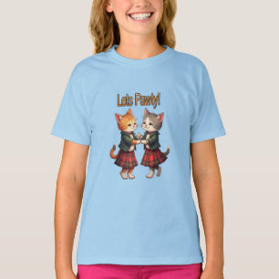 Lets Pawty Orange Cats Dancing Ceilidh Celebration T-Shirt