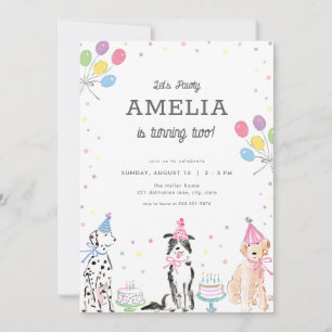 Let's Pawty Pastel Puppy Dog Birthday Invitation