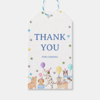 Let's Pawty Puppy Favor Tag Dog Birthday Party for